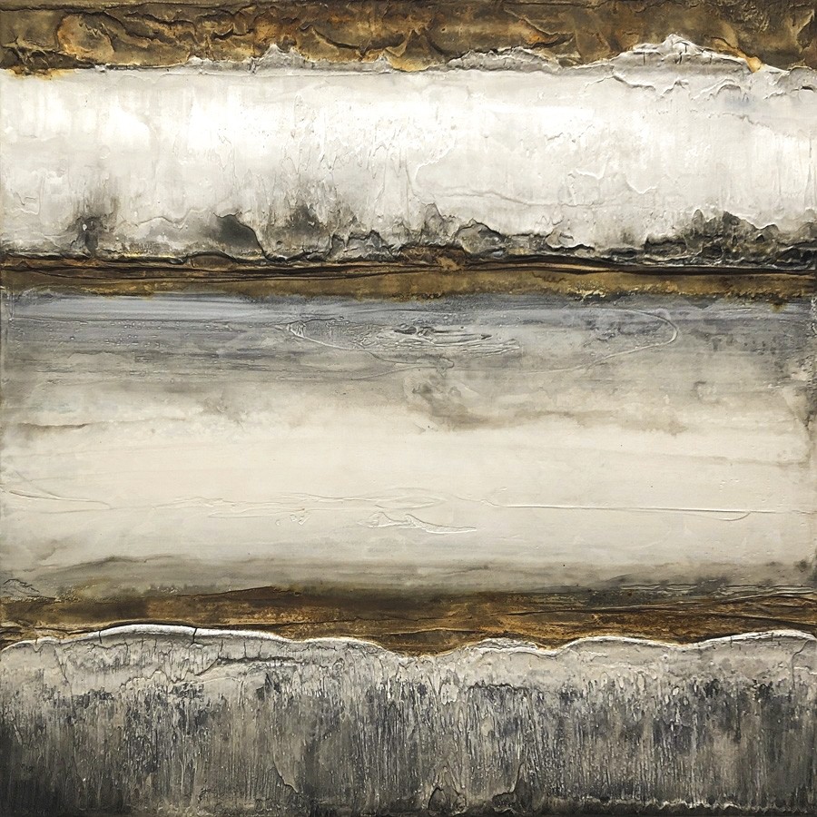 Espérance, no 755, de l'artiste Isabel Picard, Techniques mixtes sur bois, Création unique, dimension : 48 x 48 po de largeur