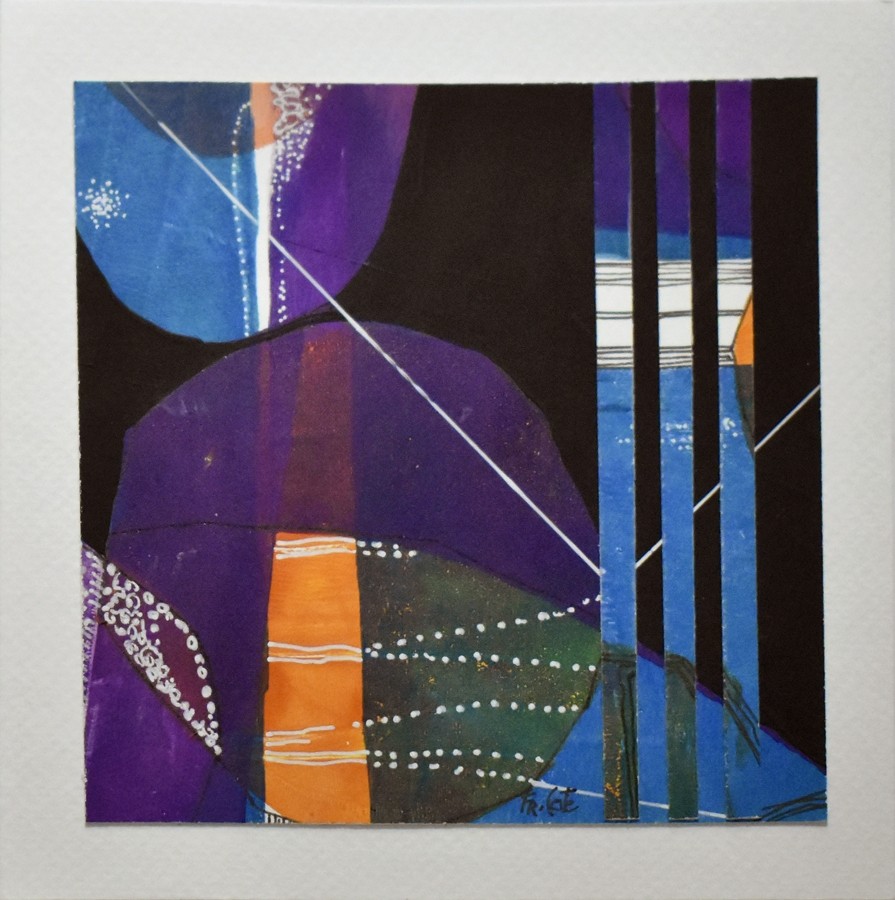 Carte de souhaits, unique, 6x6, -- 24-15 G --, de l'artiste Francine Côté, dimension : 6 x 6 pouces largeur, sans texte, avec enveloppe  Vous pouvez inscrire votre message à l'intérieur.  Carte vendue à l'unité