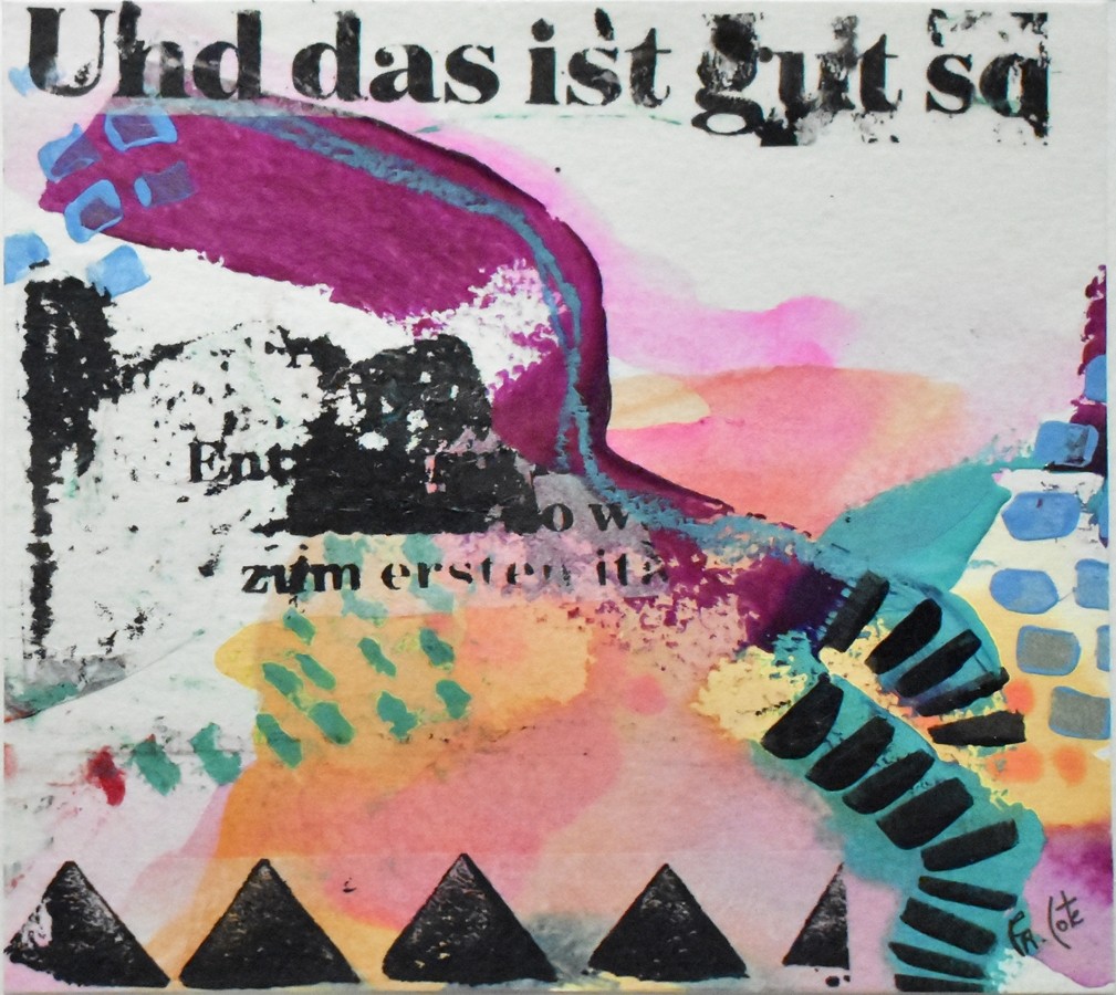 Carte de souhaits, unique, 6x6, -- 25-27 G --, de l'artiste Francine Côté, dimension : 6 x 6 pouces largeur, sans texte, avec enveloppe  Vous pouvez inscrire votre message à l'intérieur.  Carte vendue à l'unité