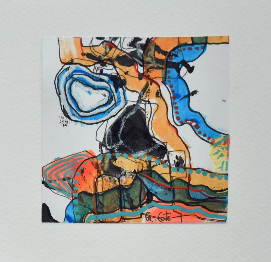 Carte de souhaits, unique, 6x6, -- 25-29 G --, de l'artiste Francine Côté, dimension : 6 x 6 pouces largeur, sans texte, avec enveloppe  Vous pouvez inscrire votre message à l'intérieur.  Carte vendue à l'unité