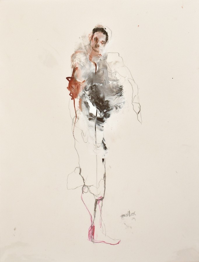 Rose légume, de l'artiste Benoit Genest Rouillier, Oeuvre sur papier, Techniques mixtes, Création unique, dimension : 13.75 po x 10.50 po de largeur