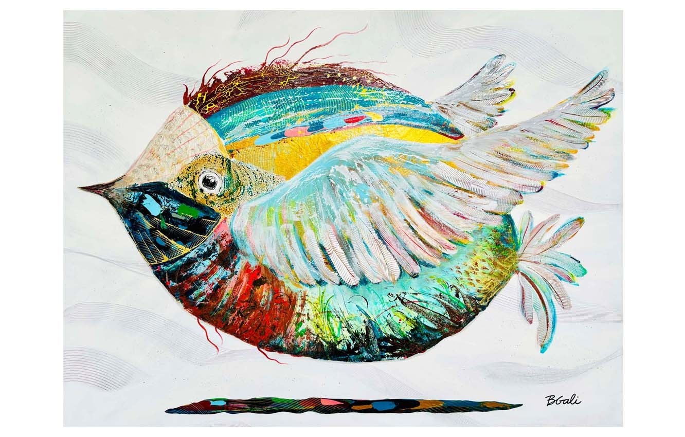 E-Carte de souhaits 4x7, -- L'Ange du golfe --, de l'artiste Brigitte Galipeau BGALI, dimension : 4.5 x 7.25 pouces largeur, sans texte, avec enveloppe  Vous pouvez inscrire votre message à l'intérieur.  Carte vendue à l'unité