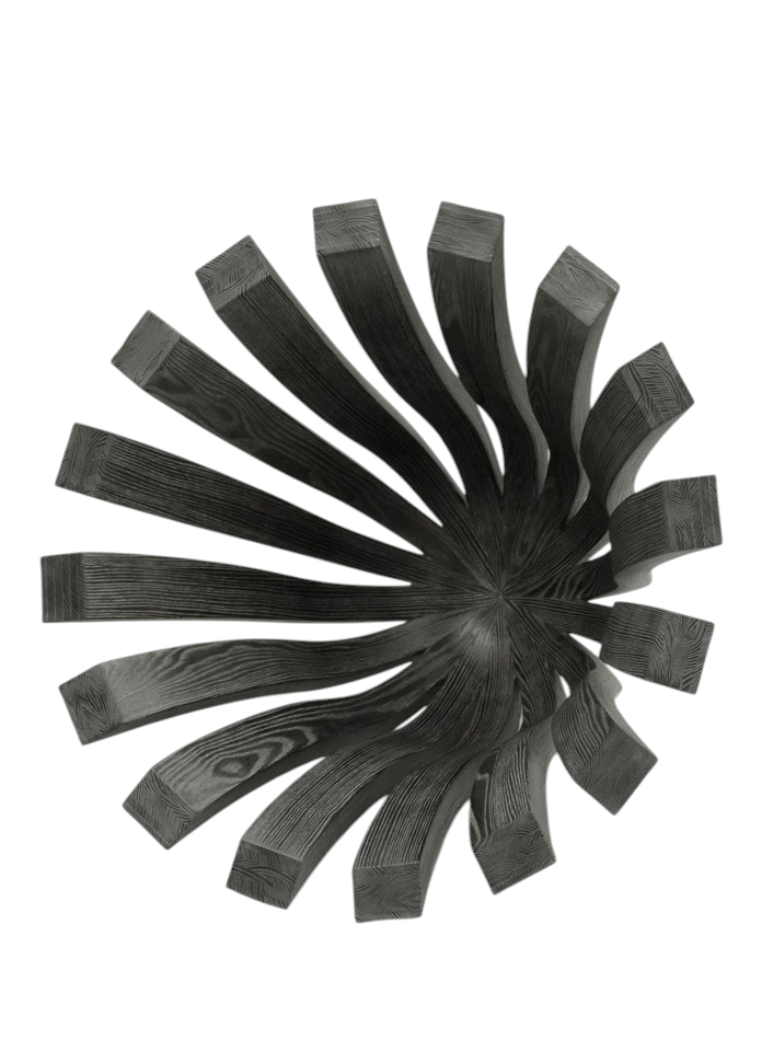 Émetteur, de l'artiste Christianne Hamel, Sculpture, matière : Frêne, Technique : Cintrage, Création unique, dimension : 82 x 82 x 54 cm