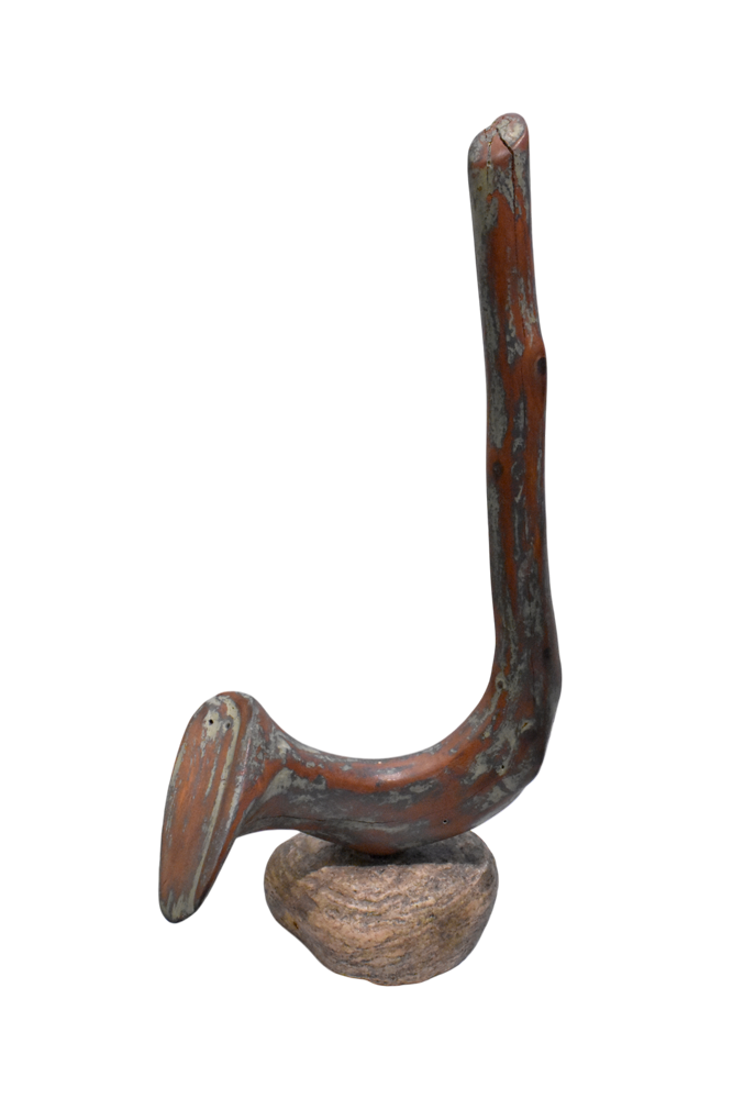 Air de blues, de l'artiste Pierre Paquet, Sculpture, Bois de grève, Dimension : 14.5 H x 5 x 7.5 L po