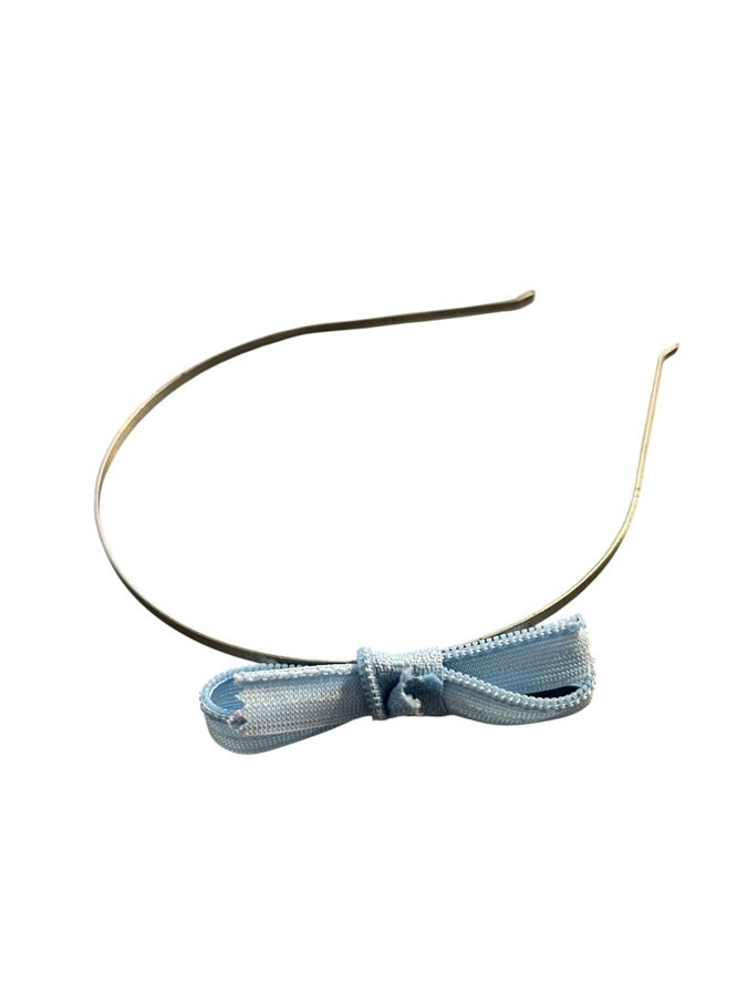 Bandeau-cerceau Zipper, Bleu, no AN-1, , de l'artiste Tomate d'Épingles, Bijou mode urbaine, style loufoque, de l'éco-design, Fabriqué au Québec et à la main avec des matériaux recyclés