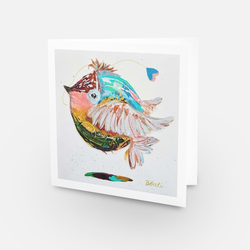 Carte de souhaits -- L'Ange des écluses --, de l'artiste Brigitte Galipeau BGALI, sans texte, avec enveloppe  Vous pouvez inscrire votre message à l'intérieur.  Carte vendue à l'unité