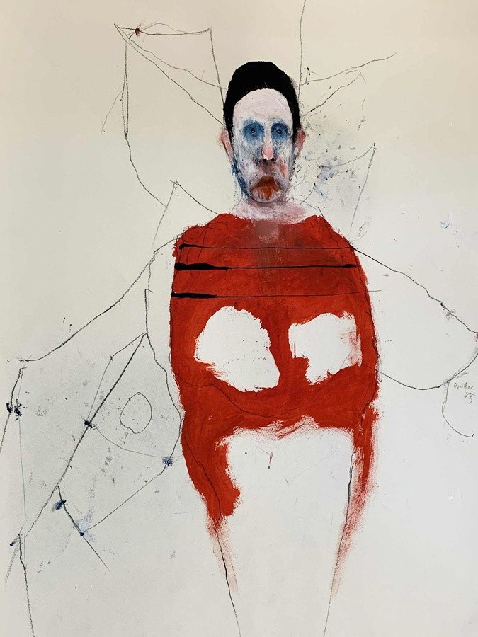 Frank, de l'artiste Benoit Genest Rouillier, Oeuvre papier, Mixtes sur papier, Création unique, dimension : 30 x 22 po de largeur