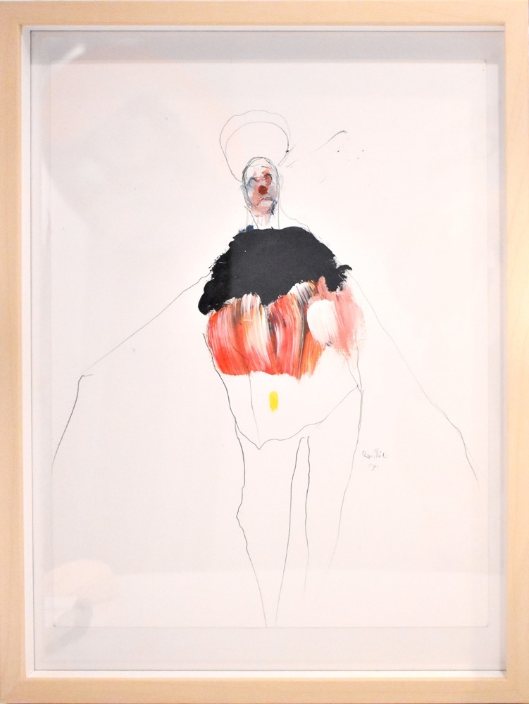 Sun-Ra (O. encadrée), de l'artiste Benoit Genest Rouillier, Oeuvre papier, Mixtes sur papier, Création unique, dimension : 13.75 x 10.25 po de largeur