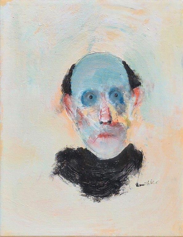 Sur le banc de neige, de l'artiste Benoit Genest Rouillier, Tableau, Acrylique sur toile, Création unique, dimension : 14 x 11 po de largeur