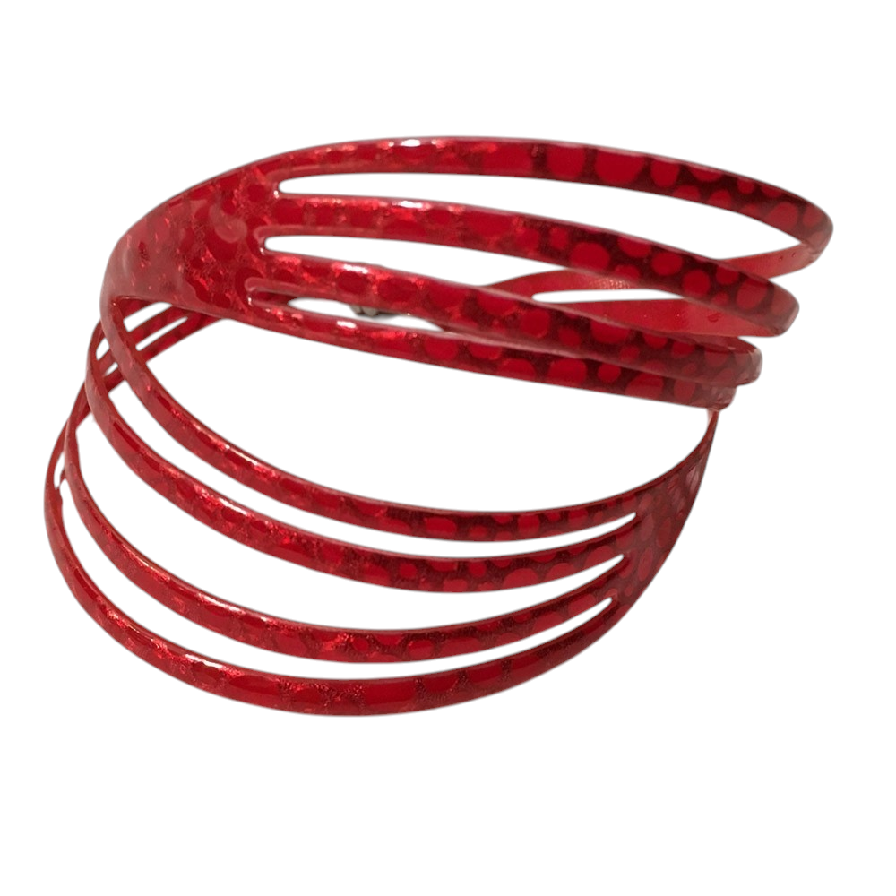Bracelet Vague, no 12, de l'artiste Molusk, Longueur 6.5 pouces, Bijou aquatique souple et léger fait de PVC coloré qui épouse la forme du corps à la manière d’un tatouage