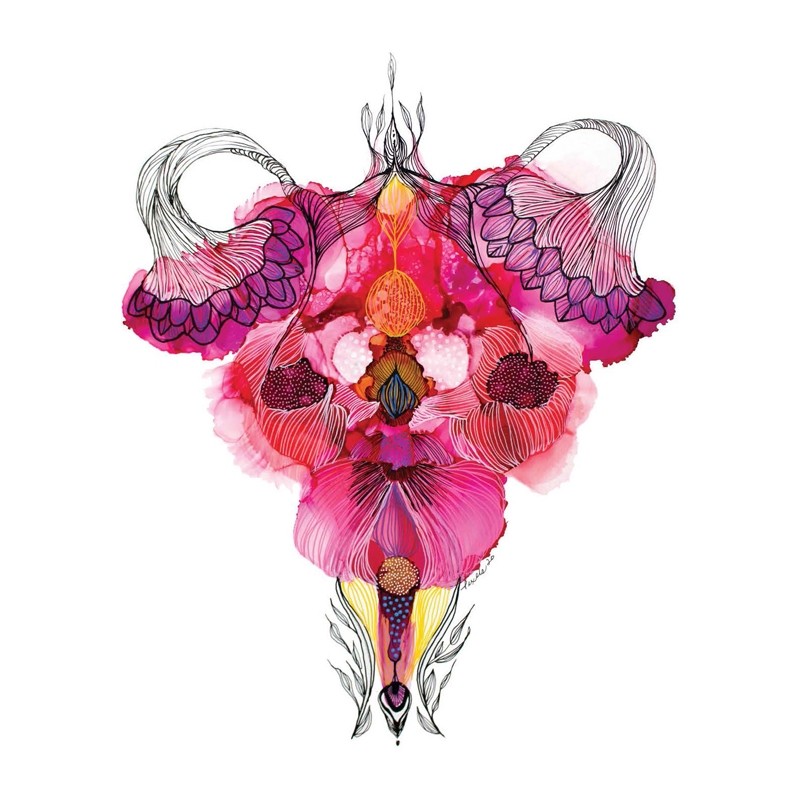 Carte de souhaits 5x5 po, Les fleurs sacrées, de l'artiste Nancy Létourneau, dimension : 5.25 x 5.25 pouces largeur, sans texte, avec enveloppe  Vous pouvez inscrire votre message à l'intérieur.  Carte vendue à l'unité