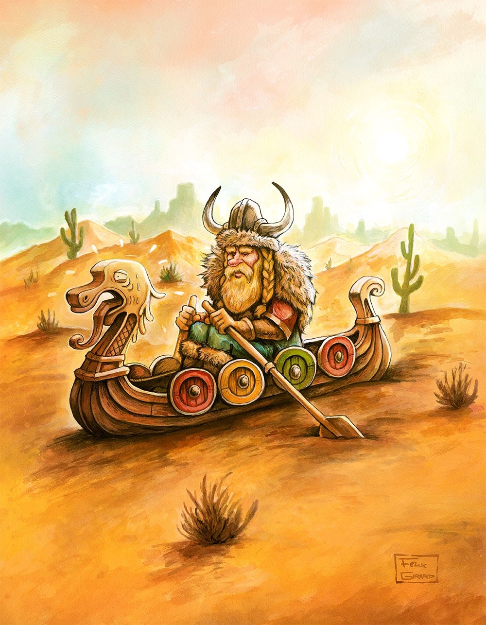 Carte de souhaits 7x5, Choc climatique, de l'artiste Félix Girard, dimension : 7 x 5 pouces largeur, sans texte, avec enveloppe, Vous pouvez inscrire votre message à l'intérieur, Carte vendue à l'unité