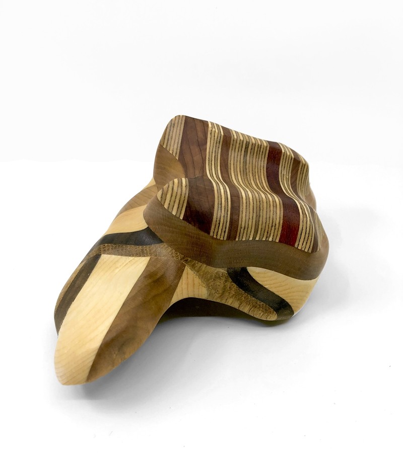 Roche (grosse), # 107, de l'artiste Claudia Côté, Sculpture, Sculpture, Bois Pin, cerisier, plywood russe et chêne, Création unique