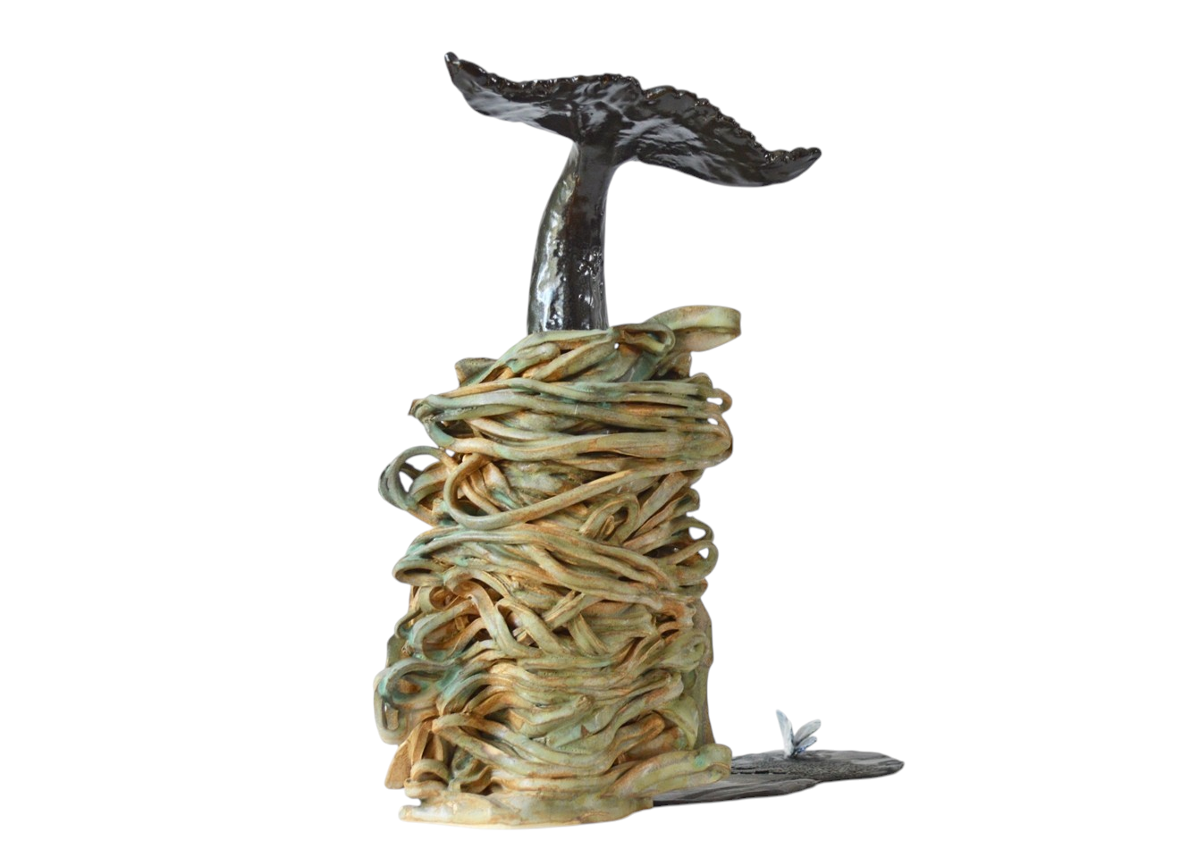 Constat de fragilité, de l'artiste Catherine De Abreu, Céramique, Création unique, Deux morceaux, dimension : 17 x 6 x 13.5 po