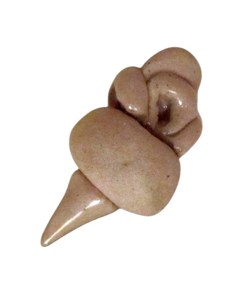 Fleur Bouton grège, vendu séparément, de l'artiste Véronique Martel, dimension : 3 à 4 pouces de longueur, Peut être légèrement différent de la photo présentée, Faisait partie de l'ensemble 'L'épicier du coin ...', Faïence grès pigment émail 