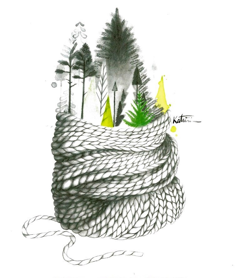 Affiche, Forêt, de l'artiste Katrinn Pelletier, dimension : 10 x 8 po de largeur