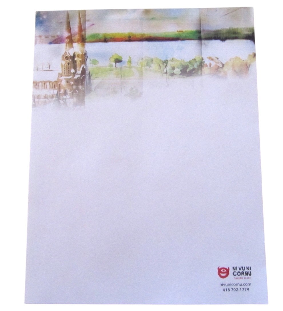 Feuilles, Ma Côte de Beaupré, Ste-Anne, Ni Vu Ni Cornu, dimension : 8.5 po h x 11 po de largeur, Feuilles vendues par paquet de 10