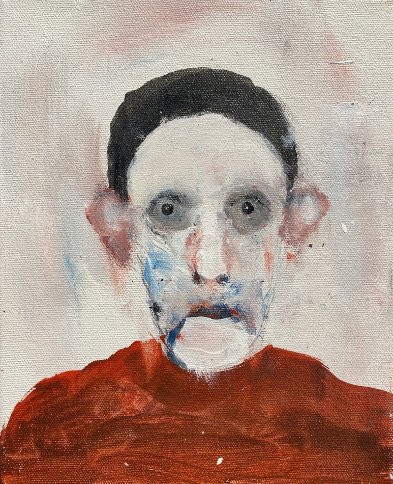 Les prophètes se demandent où frire, de l'artiste Benoit Genest Rouillier, Tableau, Acrylique sur toile, Création unique, dimension : 10 x 8 po de largeur