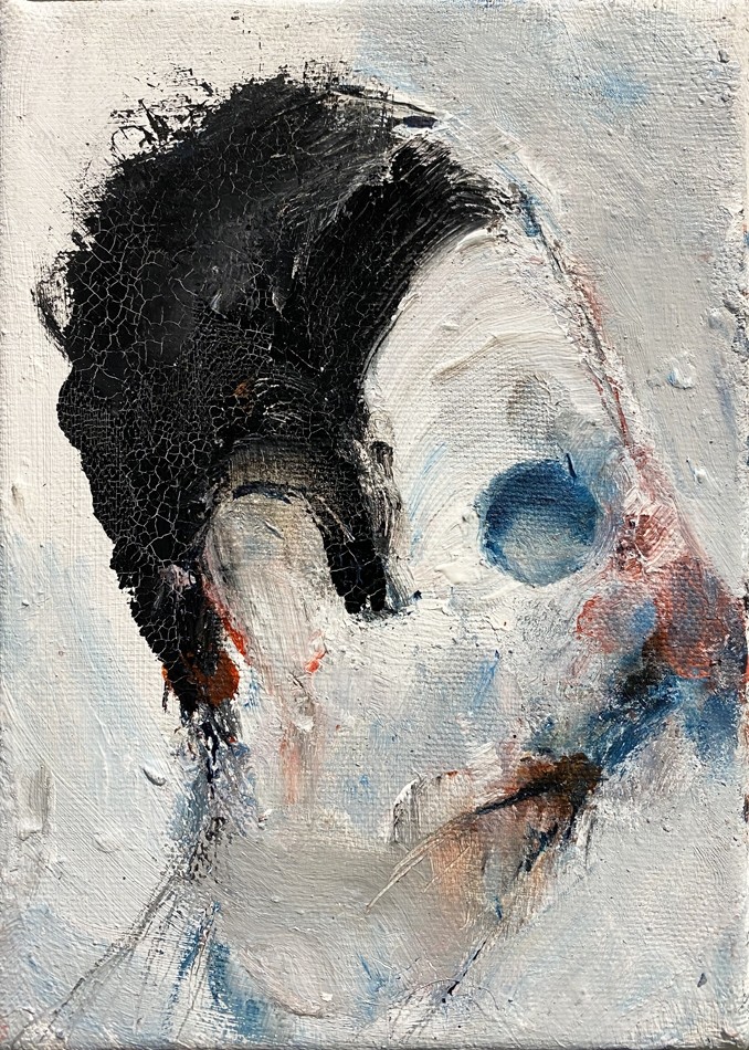 Pour Gilles, de l'artiste Benoit Genest Rouillier, Tableau, Acrylique sur toile, Création unique, dimension : 7 x 5 po de largeur