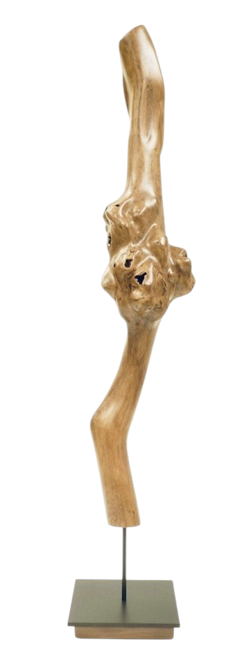 Intrépide, de l'artiste Christianne Hamel, Sculpture, matière : Érable - Métal , Technique : Taille directe, Création unique, dimension : 25 x 86 x 25 cm
