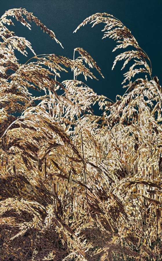 Jardins sauvages LXXXVII, de l'artiste Elyse Turbide, Acrylique sur toile, Dimension : 48 x 30 pouces de largeur