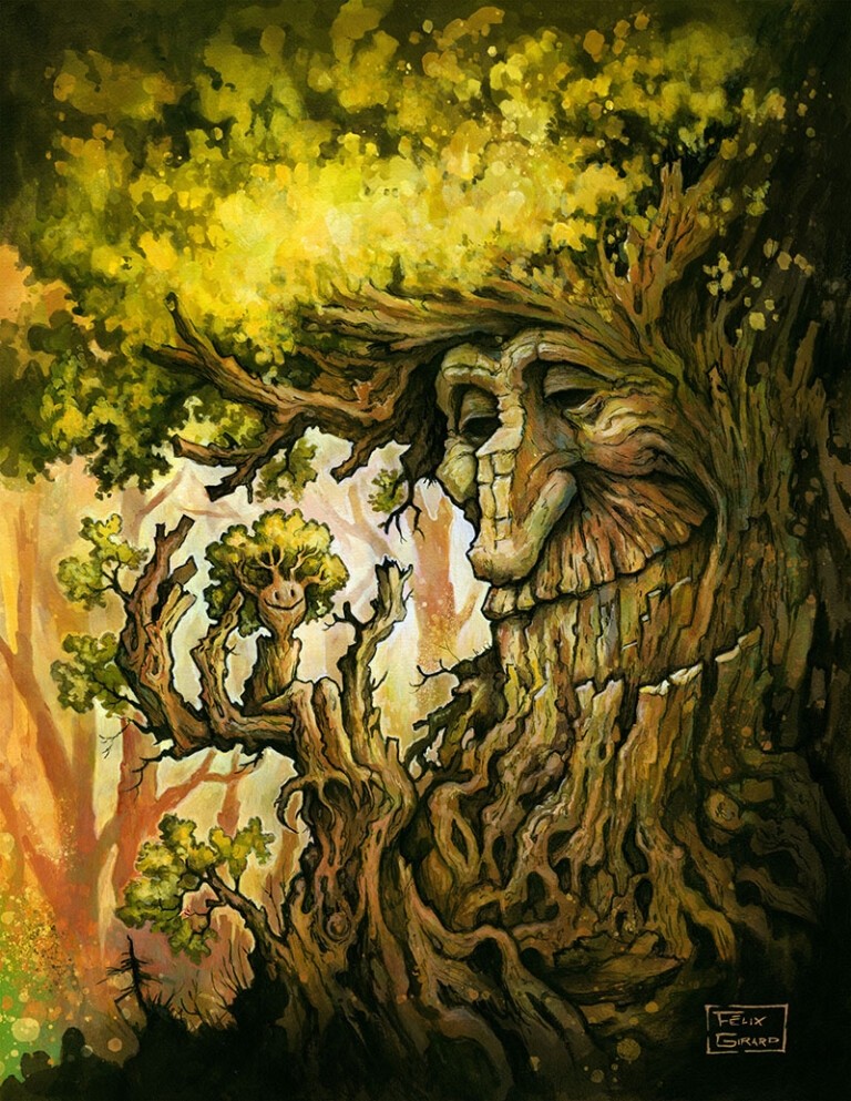 Carte de souhaits 7x5, Jeune branche, de l'artiste Félix Girard, dimension : 7 x 5 pouces largeur, sans texte, avec enveloppe, Vous pouvez inscrire votre message à l'intérieur, Carte vendue à l'unité