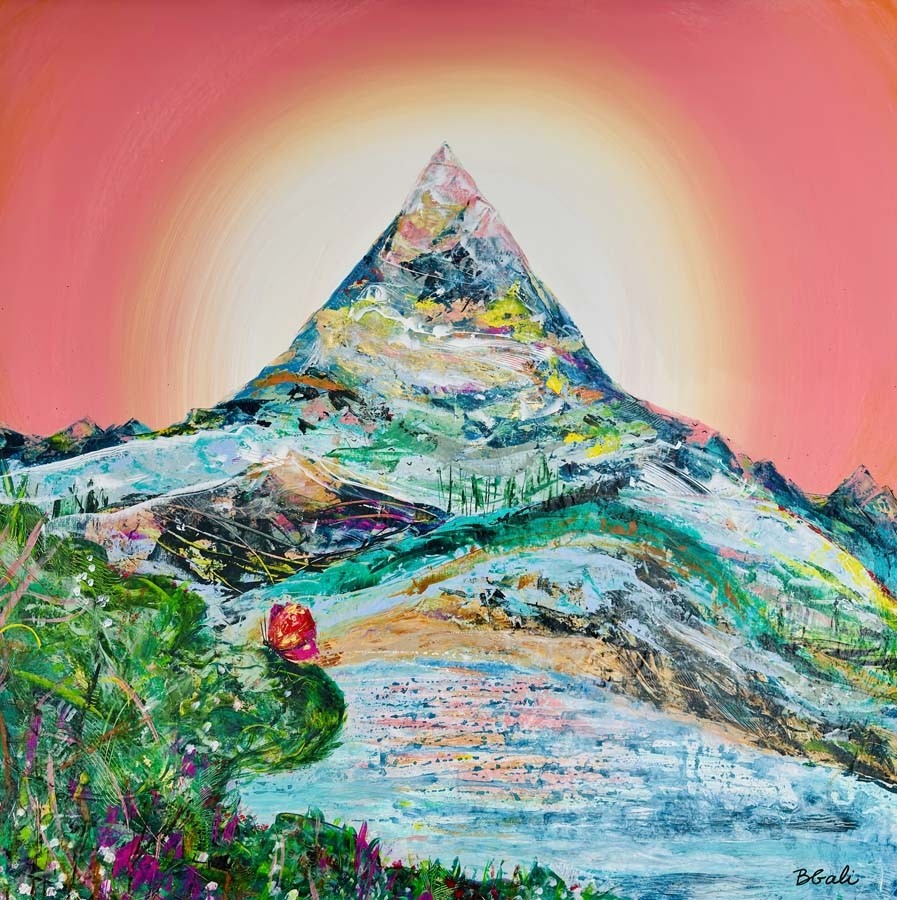 L'espoir renaît toujours, de l'artiste Brigitte Galipeau - BGALI, Tableau, Techniques mixtes sur toile galerie, Dimension : 30 x 30 pouces de largeur