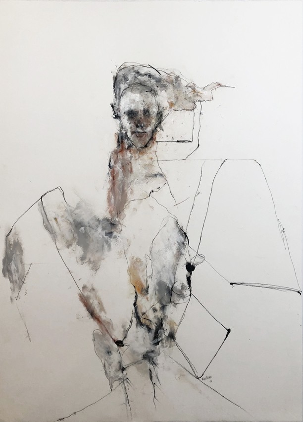 La danse, de l'artiste Benoit Genest Rouillier, Oeuvre papier, Acrylique sur papier, Création unique, dimension : 30 x 22 po de largeur