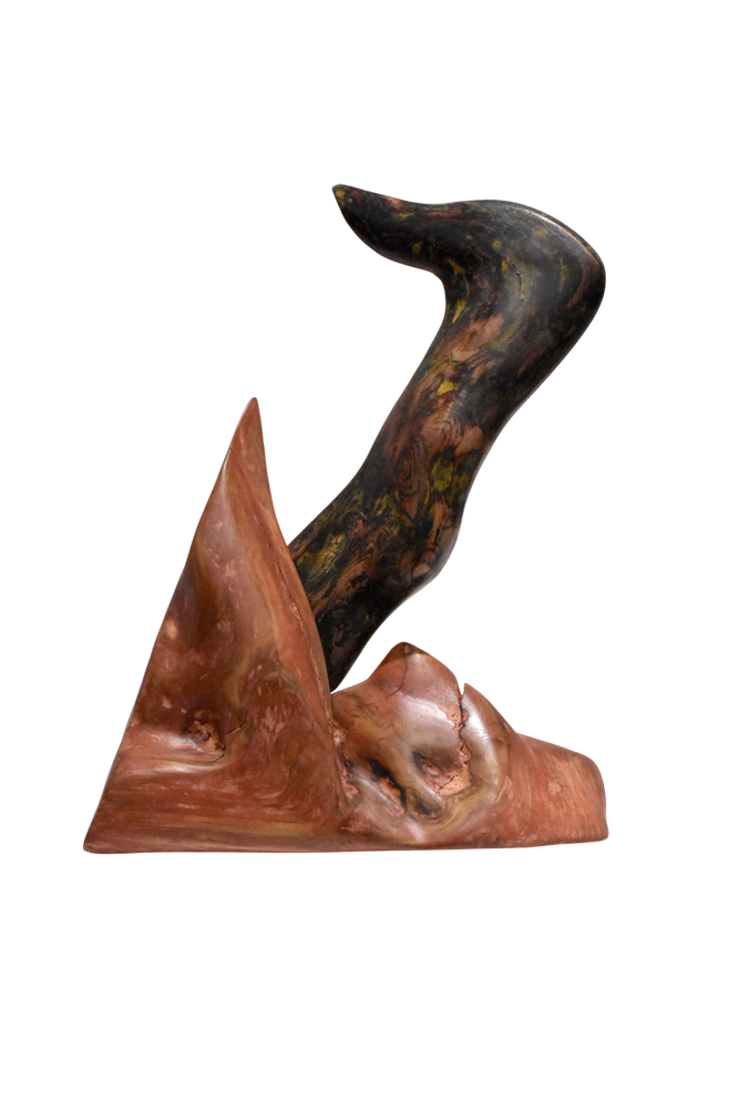 La bella, de l'artiste Pierre Paquet, Sculpture, Bois de grève, Dimension : 9 H x 4 x 7 L po