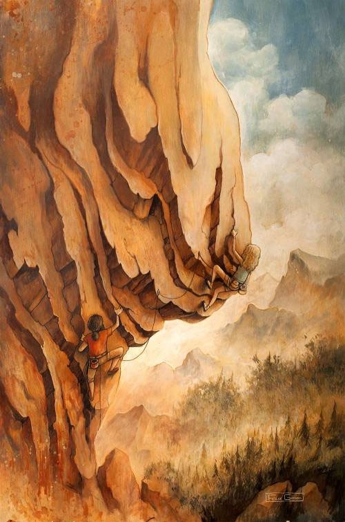 La falaise, de l'artiste Félix Girard, sur papier Epson « Enhanced Matte, impression avec de l’encre à pigment – qualité archive (ultra chrome), dimension : 18 x 14 pouces de largeur, affiche prête à être encadrée