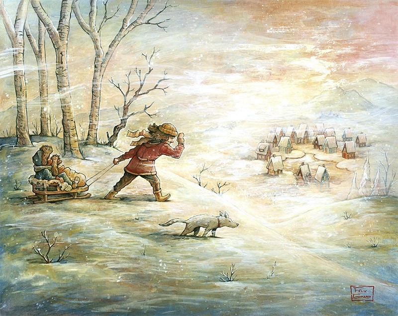 La tempête, de l'artiste Félix Girard, sur papier Epson « Enhanced Matte, impression avec de l’encre à pigment – qualité archive (ultra chrome), dimension : 11 x 14 pouces de largeur, affiche prête à être encadrée