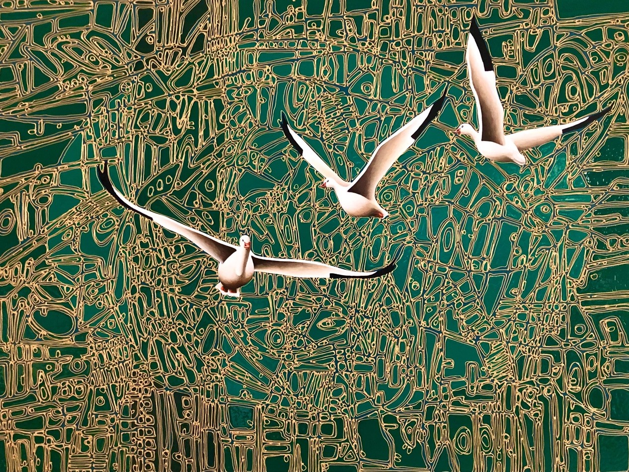 Le jardin d'Eden, de l'artiste Elyse Turbide, Acrylique sur toile, Dimension : Dimension : 30 x 40 pouces de largeur