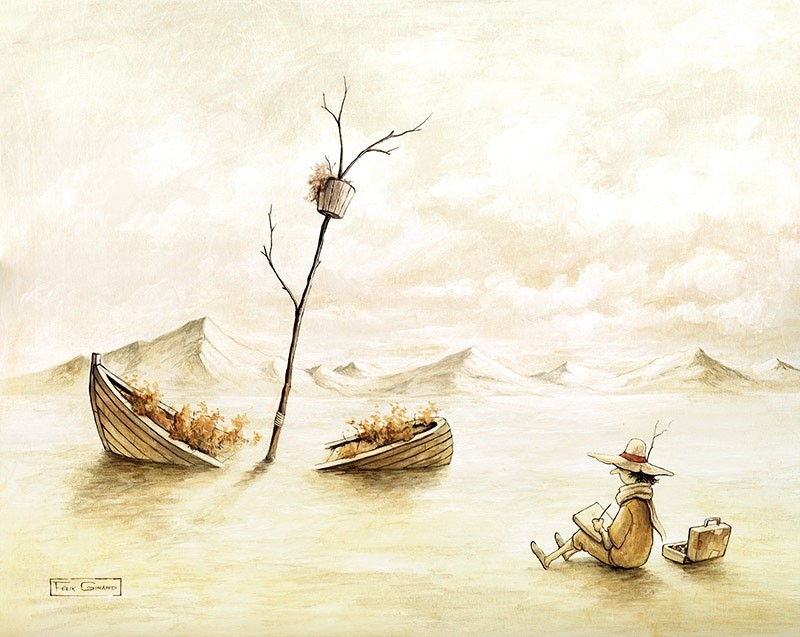 L'épave, de l'artiste Félix Girard, sur papier Epson « Enhanced Matte, impression avec de l’encre à pigment – qualité archive (ultra chrome), dimension : 11 x 14 pouces de largeur, affiche prête à être encadrée