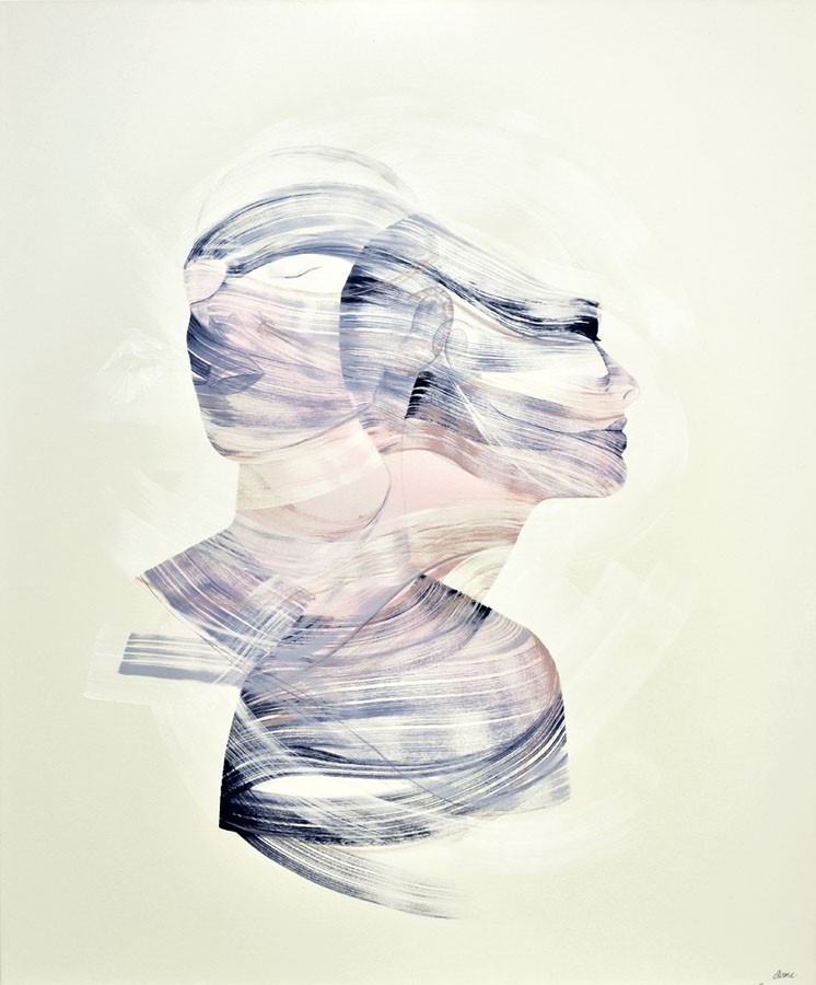 Les chemins partagés, de l'artiste Roxane Lessard (Oscane), Tableau, Acrylique sur toile, Création unique, dimension : 48 x 40 po de largeur