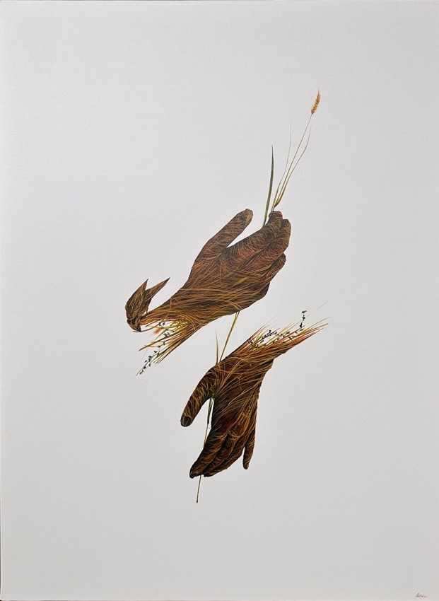 Les récoltes (t.encadré), de l'artiste Roxane Lessard (Oscane), Tableau, Acrylique sur toile, Création unique, dimension : 40 x 30 po de largeur