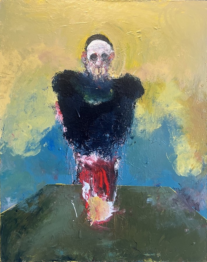 Les anges sont au centre, de l'artiste Benoit Genest Rouillier, Tableau, Acrylique sur toile, Création unique, dimension : 48 x 36 po de largeur