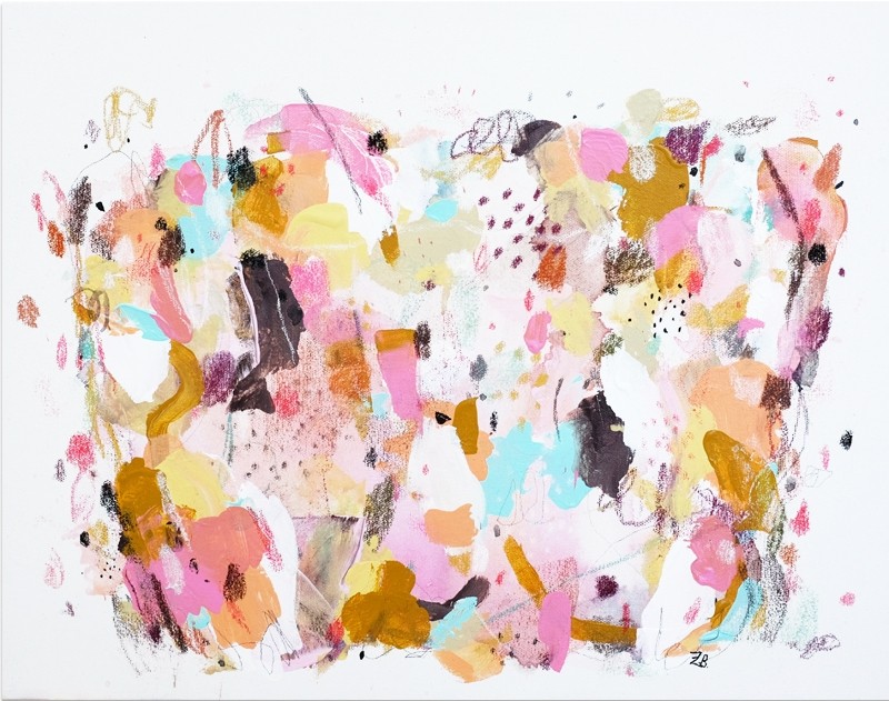 Lutine, de l'artiste Zoé Boivin, Tableau, Médiums mixtes sur toile, Création unique, dimension 14 x 18 pouces de largeur