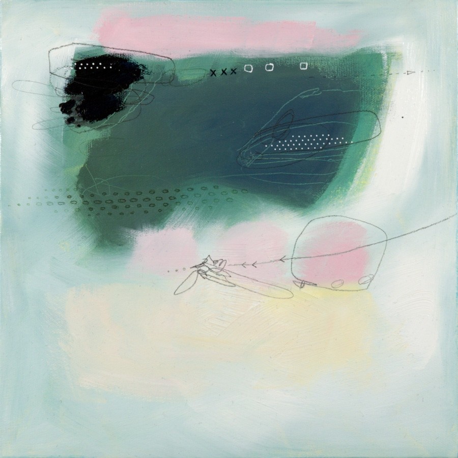 Stroke of luck 3, de l'artiste Marie-Eve Lachance, Tableau, Huile sur toile, Création unique, dimension 10 x 10 pouces de largeur