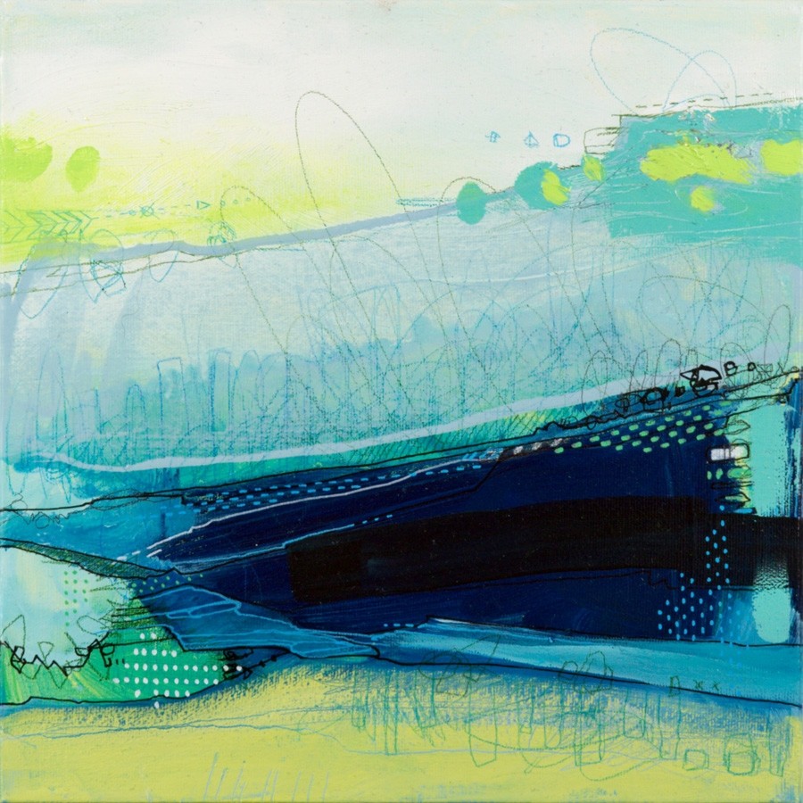 Stroke of luck 7, de l'artiste Marie-Eve Lachance, Tableau, Huile sur toile, Création unique, dimension 10 x 10 pouces de largeur