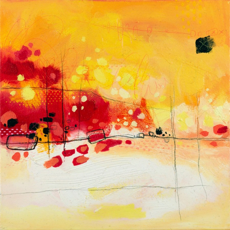 Stroke of luck 11, de l'artiste Marie-Eve Lachance, Tableau, Huile sur toile, Création unique, dimension 10 x 10 pouces de largeur
