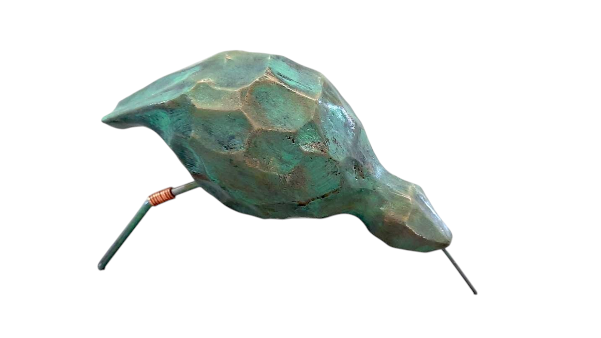 Oiseau de rivage, no 30, de l'artiste Bernard Hamel, Sculpture, Hydrostone, dimension : 3.75 x 4.75 x 3.0 po