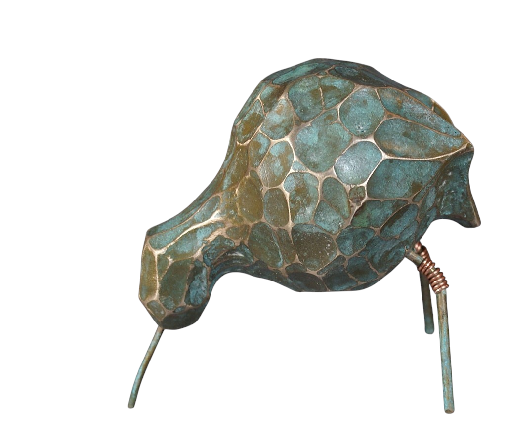 Petit oiseau (bronze), no 2 de 8, de l'artiste Bernard Hamel, Sculpture, bronze, Création unique, dimension : 3.5 x 3.25 x 2.5 po