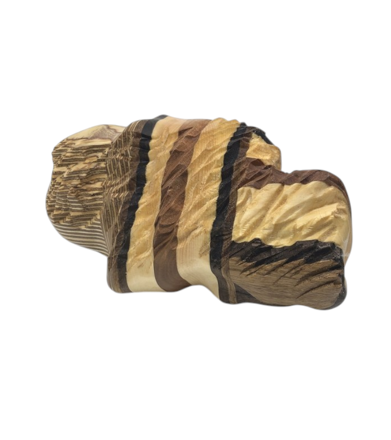 Roche (grosse), # 106, de l'artiste Claudia Côté, Sculpture, Sculpture, Bois Cerisier, cèdre aromatique, chêne, pin, plywood russe, Création unique