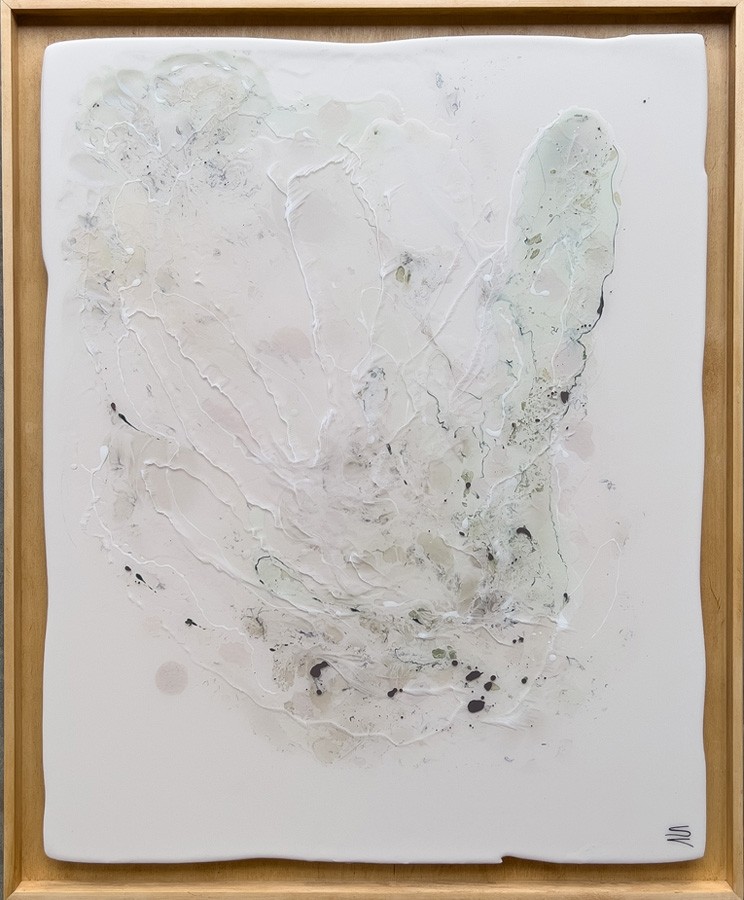 Au son de l'après-midi (t.encadré), de l'artiste Stéphanie Vallières, Mediums mixtes sur panneau MDF et encadrement bois, Création unique, Format de l'oeuvre : 30 x 24 pouces de largeur