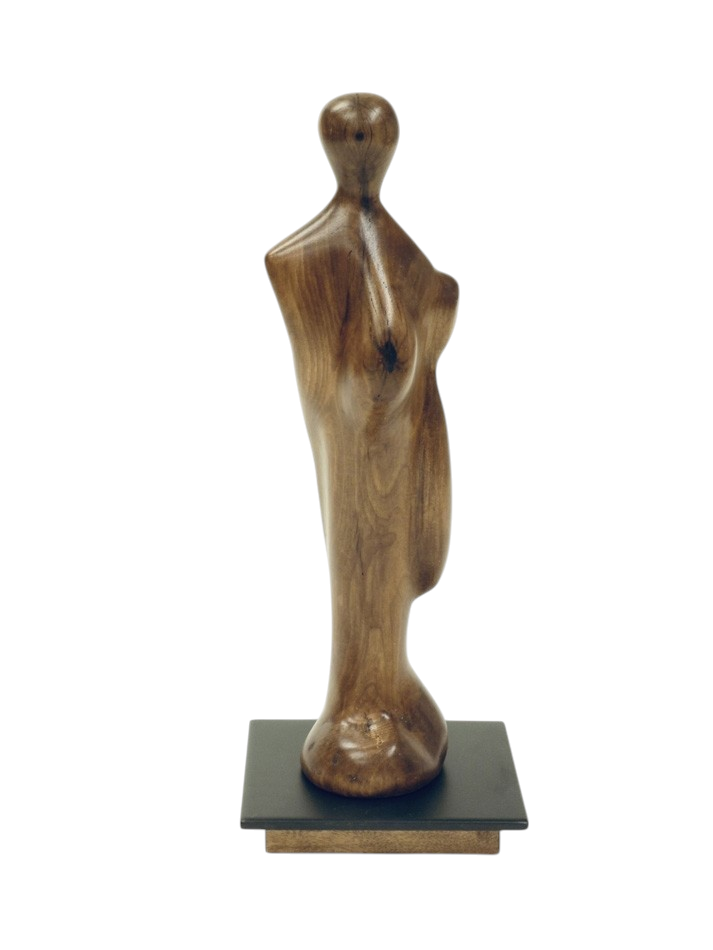Stigmates, de l'artiste Christianne Hamel, Sculpture, matière : Merisier - Métal, Technique : Taille directe, Création unique, dimension : 15 x 40 x 15 cm
