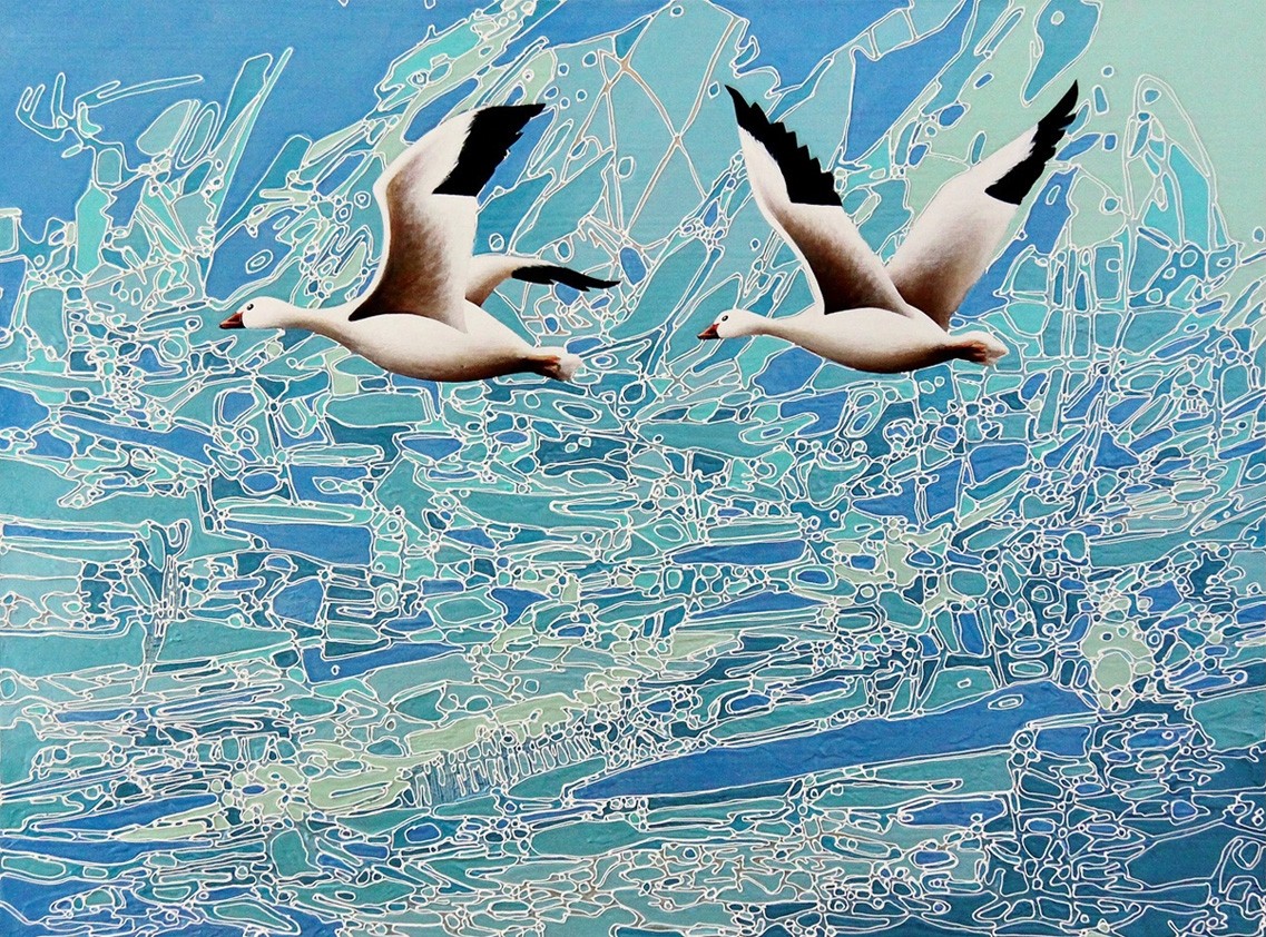 Sublime et silence, de l'artiste Elyse Turbide, Acrylique sur toile, Dimension : Dimension : 30 x 40 pouces de largeur
