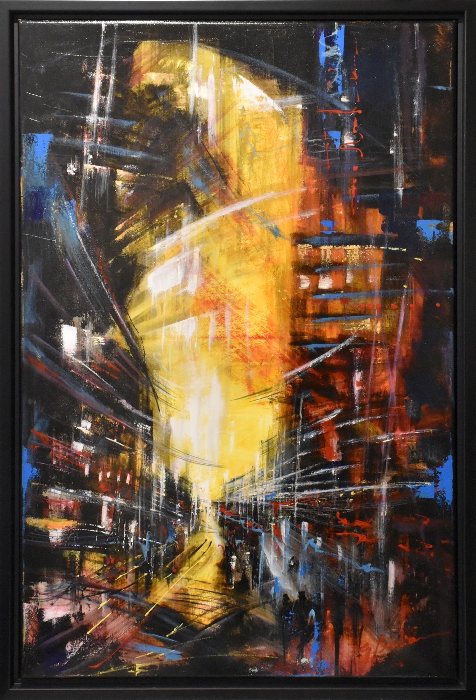 Vibe (t.encadré), de l'artiste Gisèle Boulianne, Tableau, Acrylique sur toile, Création unique, dimension : 36 x 24 po de largeur