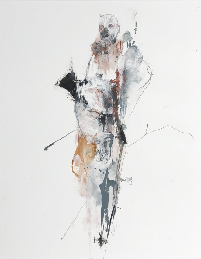 Vide, de l'artiste Benoit Genest Rouillier, Oeuvre sur papier, Acrylique sur papier, Création unique, dimension : 13.75 x 10.50 po de largeur