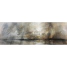 Élévation V, #0183, de l'artiste Yan Laboissonnière, Techniques mixtes sur bois , Création unique, Format de l'oeuvre : 16 x 48 pouces de largeur