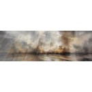 Élévation VI, #0184, de l'artiste Yan Laboissonnière, Techniques mixtes sur bois , Création unique, Format de l'oeuvre : 16 x 48 pouces de largeur